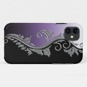 Girly Paars Black Silver Swirl iPhone5 Case-Mate iPhone Case (Achterkant (horizontaal))