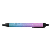 Girly Paars Blue Glitter Black Ink Pen (Bodem)