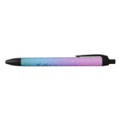 Girly Paars Blue Glitter Black Ink Pen (Bovenkant)