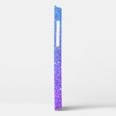 Girly Paars Blue Glitter Sparkle Ombre Name Case-Mate iPhone Case (Achterkant / Links)