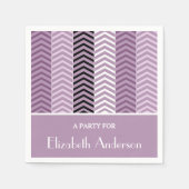 Girly Paars Chevron Stripes Pattern met naam Servetten (Voorkant)