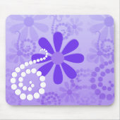 Girly Paars Daisy Retro Flower Pattern Muismat (Voorkant)