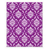 Girly Paars Damask Pattern Foto Afdruk (Voorkant)