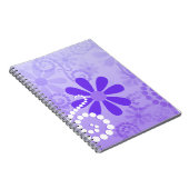 Girly Paars Floral Retro Flowers Notitieboek (Rechterzijde)