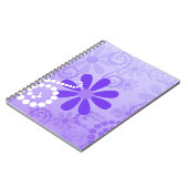 Girly Paars Floral Retro Flowers Notitieboek (Linkerzijde)