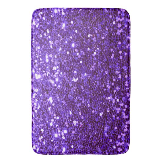 Girly Paars Glitter Bling Glam Modern Badmat (Voorkant Verticaal)