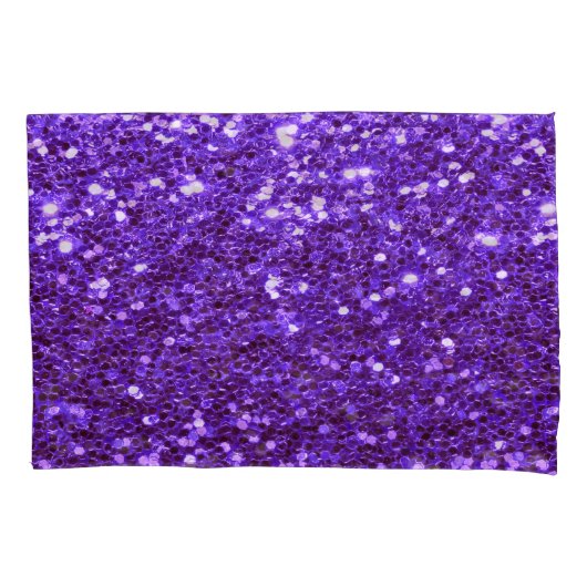 Girly Paars Glitter Bling Glam Modern Kussensloop (Voorkant-Links)