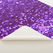 Girly Paars Glitter Bling Glam Modern Sherpa Deken (3/4)