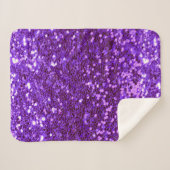 Girly Paars Glitter Bling Glam Modern Sherpa Deken (Voorkant (horizontaal))