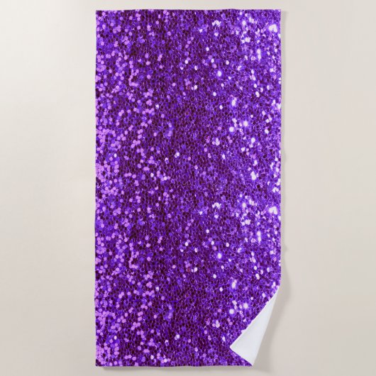 Girly Paars Glitter Bling Glam Modern Strandlaken (Voorkant)