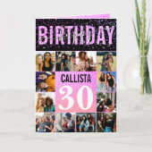 Girly Paars Glitter Confetti 12 Foto van Birthday Kaart (Voorkant)
