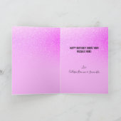 Girly Paars Glitter Confetti 12 Foto van Birthday Kaart (Binnen)