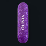 Girly Paars Glitter Glam Bling Modern Persoonlijk Skateboard<br><div class="desc">schaats bord voor dat meisje. Zo cool voor al dat schaatsen.</div>