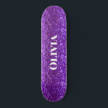Girly Paars Glitter Glam Bling Modern Persoonlijk Skateboard<br><div class="desc">schaats bord voor dat meisje. Zo cool voor al dat schaatsen.</div>