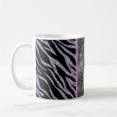 Girly Paars Glitter Zebra Animal Print Patroon Koffiemok (Links)
