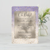 Girly Paars Gold Ombre Leopard Print Kaart (Staand voorkant)