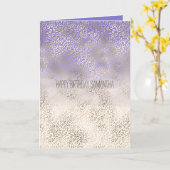Girly Paars Gold Ombre Leopard Print Kaart (Gele Bloem)