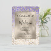 Girly Paars Gold Ombre Leopard Print Kaart (Staand voorkant)