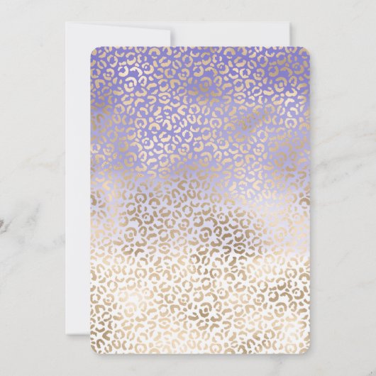 Girly Paars Gold Ombre Leopard Print Kaart (Achterkant)