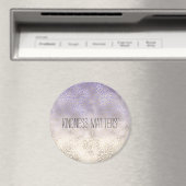 Girly Paars Gold Ombre Leopard Print Magneet (Insitu (Vaatwasser))