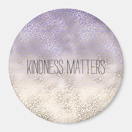 Girly Paars Gold Ombre Leopard Print Magneet (Voorkant)