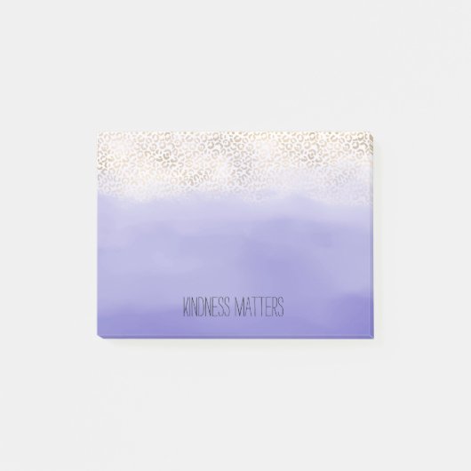 Girly Paars Gold Ombre Leopard Print Post-it® Notes (Voorkant)