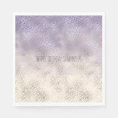 Girly Paars Gold Ombre Leopard Print Servet (Voorkant)