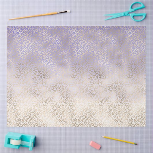 Girly Paars Gold Ombre Leopard Print Tissuepapier (Craft)