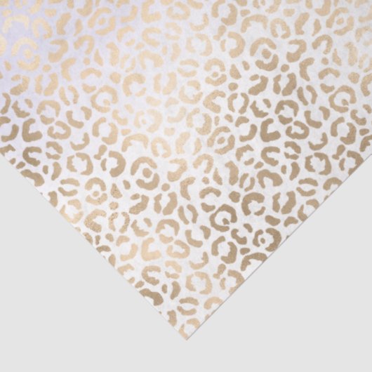 Girly Paars Gold Ombre Leopard Print Tissuepapier (Detail)
