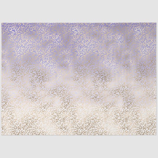 Girly Paars Gold Ombre Leopard Print Tissuepapier (Voorkant)