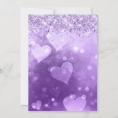 Girly Paars Heart Gradient Glitter Sweet Sixteen Kaart (Achterkant)