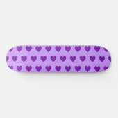 Girly Paars Hearts Pattern Persoonlijk Skateboard (Horizontaal)
