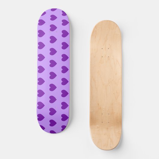 Girly Paars Hearts Pattern Persoonlijk Skateboard (Voorkant)