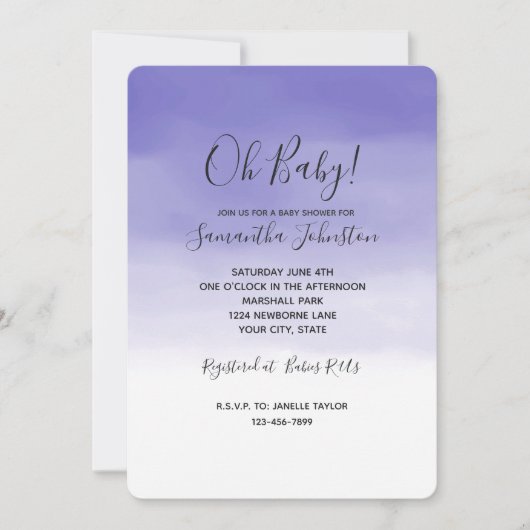 Girly Paars Ombre Kaart (Voorkant)