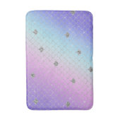 Girly Paars Pink Aqua Silver Mermaid Glitter Badmat (Voorkant Verticaal)
