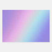 Girly Paars Pink Aqua Silver Mermaid Glitter Inpakpapier Vel (Voorkant 2)