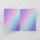 Girly Paars Pink Aqua Silver Mermaid Glitter Kaart (Binnen)