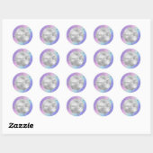Girly Paars Pink Aqua Silver Mermaid Glitter Ronde Sticker (Vel)