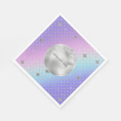 Girly Paars Pink Aqua Silver Mermaid Glitter Servet (Hoek)