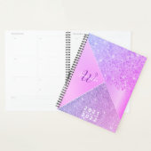 Girly Paars Pink Glitter Chic Monogram 2021 2022 Planner (Display)