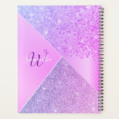 Girly Paars Pink Glitter Chic Monogram 2021 2022 Planner (Achterkant)