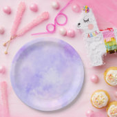 Girly Paars Pink Tie Dye Papieren Bordje (Feest)