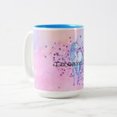 Girly Paars Sparkle Unicorn Tweekleurige Koffiemok (Voorkant links)