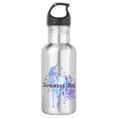 Girly Paars Sparkle Unicorn Waterfles (Voorkant)