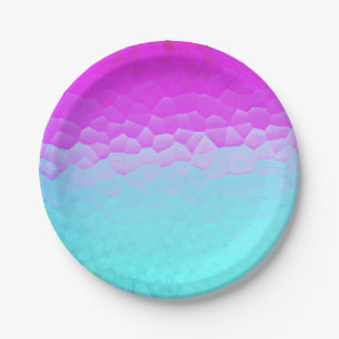Girly Paars Turquoise Ombre Mosaic Bokeh Pattern Papieren Bordje