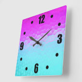 Girly Paars Turquoise Ombre Mosaic Bokeh Pattern Vierkante Klok (Hoek)