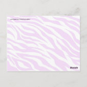Girly Paars White Zebra Stripes Wild Animal Print Briefkaart (Achterkant)