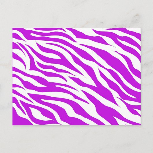 Girly Paars White Zebra Stripes Wild Animal Print Briefkaart (Voorkant)