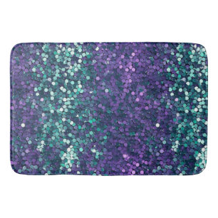 Girly Paarse Aqua Zeemeermin Sparkle Badmat