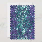Girly Paarse Aqua Zeemeermin Sparkle Kaart (Achterkant)